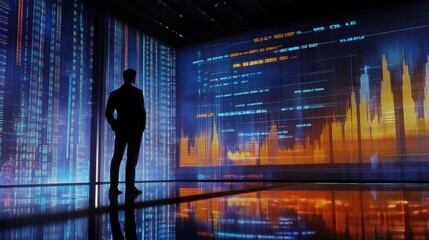 Poster - Business Professional Analyzing Data Trends in Modern Office Space