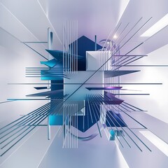 Poster - Future geometric patterns minimal geometric background