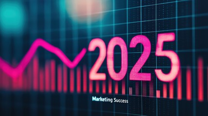 Poster - Marketing success graph showing growth towards 2025