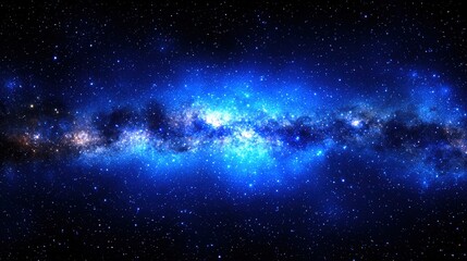 Wall Mural - Stunning Blue Galaxy Under a Starry Sky in Deep Space