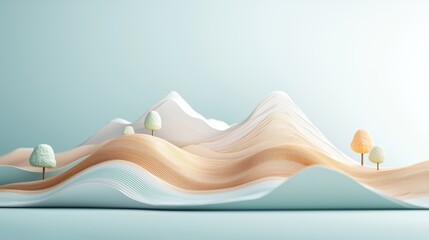 Poster - a 3d rendered topographic map of a region, with exaggerated elevation changes creating a dramatic vi