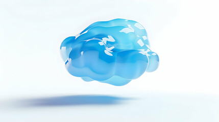 Poster - Abstract 3D Blue Liquid Form Illustration
