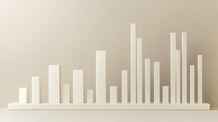 Poster - Minimalist White Bar Graph Displaying Data Trends and Insights