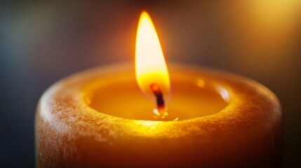 Aufkleber - Warm Candle Flame Illuminating Soft Glow in Dark Environment