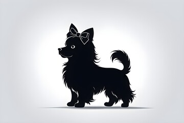 Wall Mural - abstract black icon of a charming dog