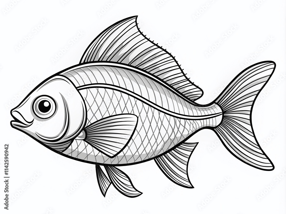 Fish Clipart Outline: Free Printable Black and White Fish Illustrations ...