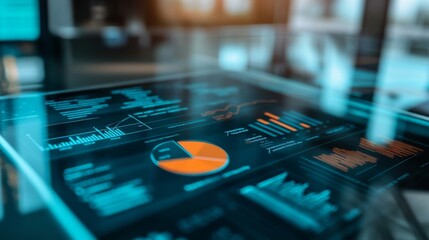 Leinwandbilder - Futuristic Data Analysis Dashboard with Charts and Visual Elements