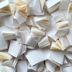 Leinwandbilder - A pile of white pages with the word 