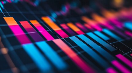 Aufkleber - Colorful Data Visualization with Abstract Bars and Graphs Background