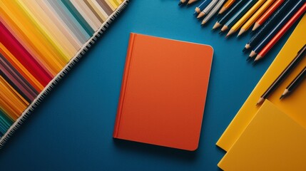 Aufkleber - A flat lay of branding essentials, including a logo sketchbook, color swatches, and typography samples