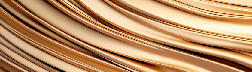 Poster - Abstract wavy background in warm gold tones, ideal for design and creative projects.