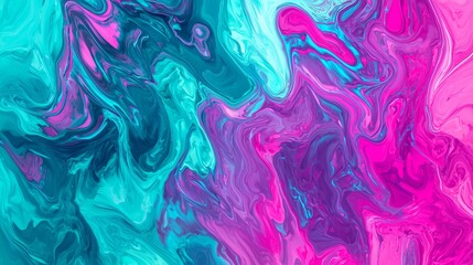 Poster - Vibrant Neon Gradient Background with Glowing Shades of Pink and Teal