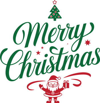 Merry Christmas Calligraphy Text vector illustration