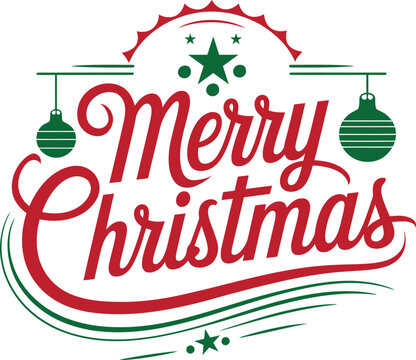 Merry Christmas Typography Design vector illustration