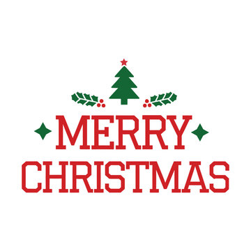 Merry Christmas Typography Text vector Style illustration