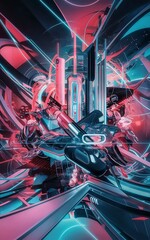 Poster - Abstract background futuristic technology style