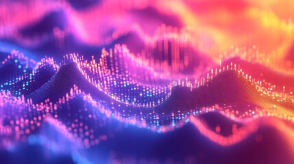 Aufkleber - Colorful Abstract Waves of Light with Movement and Depth Effects