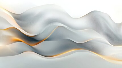 Poster - An elegant abstract background with golden and silver waves blending harmoniously