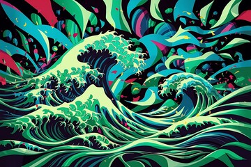 Poster - Abstract background with waves vector illustration