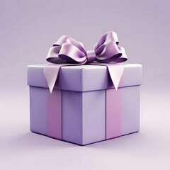 Wall Mural - Lavender Gift Box with Elegant Bow: A Celebration of Generosity