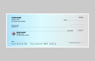 gradient blank check template, blank check, bank cheque design, vector format