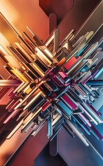 Poster - Abstract background with colorful geometric elements technology design