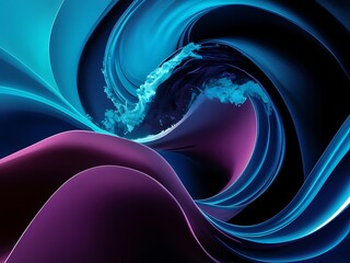 Poster - Abstract blue and purple wave dynamic modern background for wallpaper or presentation
