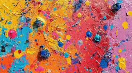 Poster - A colorful painting with many different colors and dots