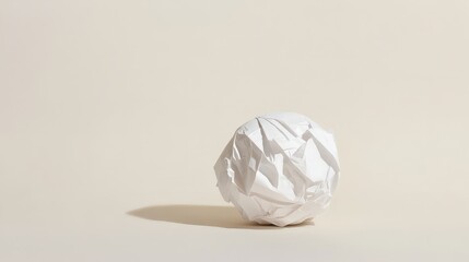 Wall Mural - Conceptual Still Life Photography Depicting a Crumpled Paper Ball, Symbolizing Frustration, Failure, or the Creative Process