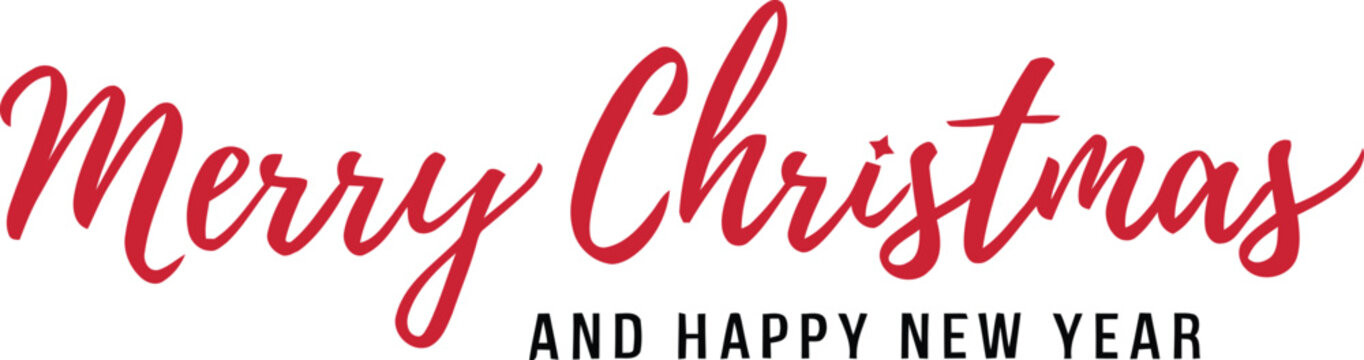 Merry Christmas and Happy New Year typography design 