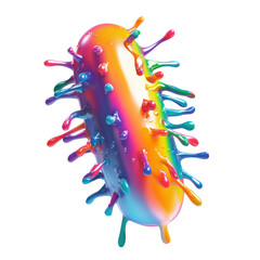 Poster - Colorful Abstract Bacteria Model with Paint Droplets in Bright Style