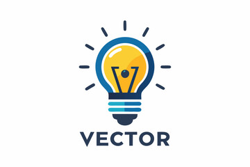 a light bulb with the word idea on it. pencil light bulb logo template design vector. hand light bul
