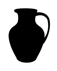 Wall Mural - Glass jug - vector black silhouette for logo or pictogram. The sign or icon is a decanter.	