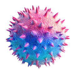 Poster - Colorful Spiky Virus Model With Bright Pink And Blue Shades