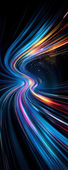Poster - A mesmerizing swirl of vibrant colors and light streaks, this image captures the essence of cosmic travel and the beauty of abstract art in a digital realm.