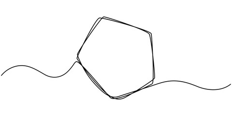 Poster - Continuous line drawing of a black square. One-line icon of a geometric frame. A sketch of a rectangular frame. Vector editable line illustration, A single line drawing of a triangle. pro vector.