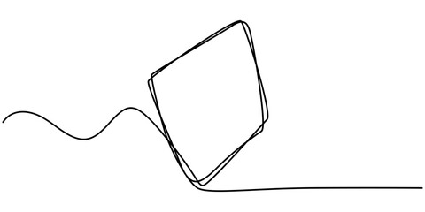 Poster - Continuous line drawing of a black square. One-line icon of a geometric frame. A sketch of a rectangular frame. Vector editable line illustration, A single line drawing of a triangle. pro vector.