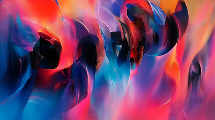 Wall Mural - abstract multicolored painting. contemporary art texture banner. generative ai.