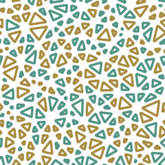 Poster - minimal geometric background. small triangles size. multiple colors style. rounded triangles outline