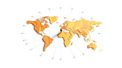 Naklejka na meble Global Connections: A Textured World Map with Pinpoint Details