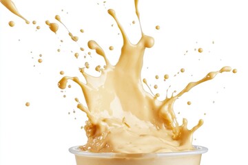 Poster - A cup of coffee with a splash of creamy liquid