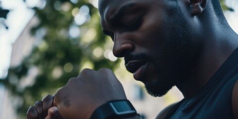 Poster - A person examining their mobile device in a moment of contemplation