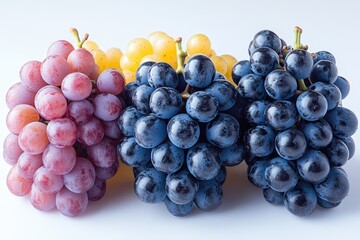 Poster - A cluster of red and green grapes growing together on the vine