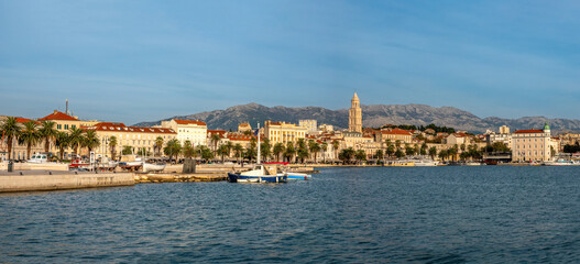 Wall Mural - Skyline of Split from the Riva Harbor promenade, Croatia