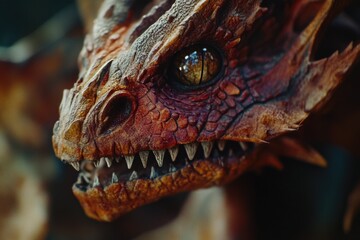 Poster - A close-up shot of a dragon's head with its mouth open, ready to breathe fire