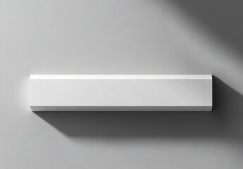 Poster - Minimalistic Design of a Rectangular White Panel Against a Subtle Gray Background, Highlighting Texture and Shadow Play in Contemporary Interior Settings