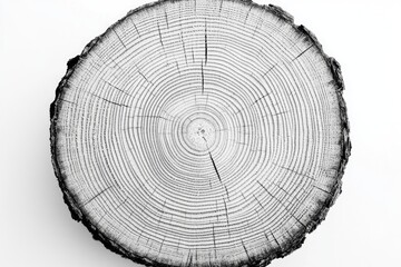 Aufkleber - A close-up shot of a tree stump in monochrome, ideal for use in graphic design or as a symbol of nature