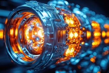 Poster - A close-up view of a light on a machine, suitable for technical or industrial applications