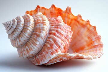 Poster - A detailed image of a single shell on a white background