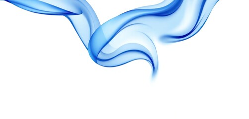 Leinwandbilder - Abstract design with flowing blue shapes on white background. Smooth curves create visual motion. Airy, elegant style. Modern, minimalist design. Excellent for tech business projects. Versatile